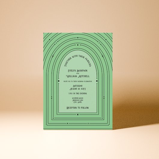 ロマンチックインスパイアなヴィンテージア淡い色のーチグ結婚リーン 招待状