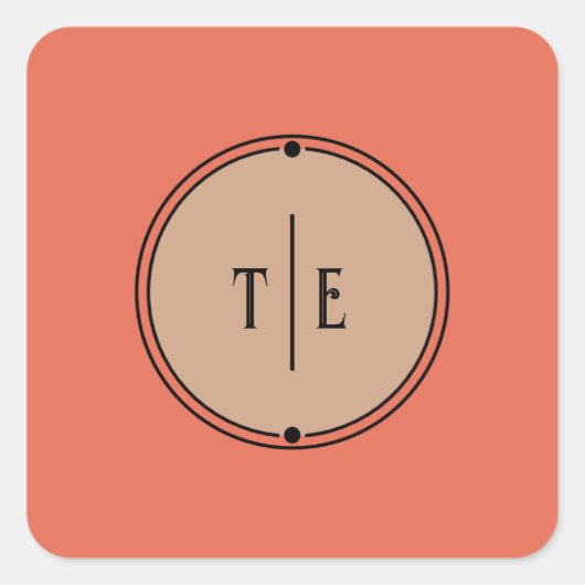 ロマンチックインスパイアなヴィンテージミュート結婚コーラル スクエアシール (正面)