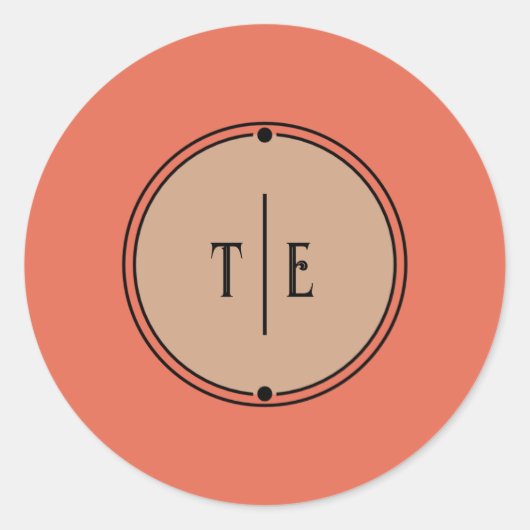 ロマンチックインスパイアなヴィンテージミュート結婚コーラル ラウンドシール (正面)