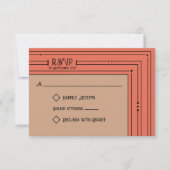 ロマンチックインスパイアなヴィンテージミュート結婚コーラル 出欠カード (正面)