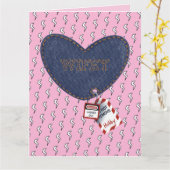 ロマンチックウィフェイハビーエレクトリックロックラベルハート カード (黄色い花)