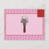 ロマンチックウィフェイハビーエレクトリックロックラベルハート ポストカード (裏面)