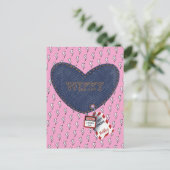 ロマンチックウィフェイハビーエレクトリックロックラベルハート ポストカード (スタンド正面)