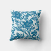 ロマンチックエレガンスブルーフローラ クッション (裏面)