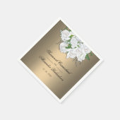 ロマンチックエレガントでバラの金ゴールド結婚の スタンダードカクテルナプキン (角)