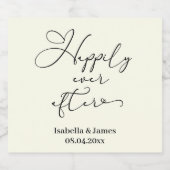 ロマンチックエレガントなアイボリーの後ずっと幸せ結婚に スパークリングワインラベル (シングルラベル)