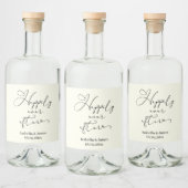 ロマンチックエレガントなアイボリーの後ずっと幸せ結婚に リキュールボトルラベル (ボトル)