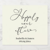 ロマンチックエレガントなアイボリーの後ずっと幸せ結婚に リキュールボトルラベル (シングルラベル)