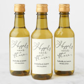 ロマンチックエレガントなアイボリーの後ずっと幸せ結婚に ワインラベル (ボトル)