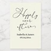 ロマンチックエレガントなアイボリーの後ずっと幸せ結婚に ワインラベル (シングルラベル)