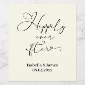 ロマンチックエレガントなアイボリーの後ずっと幸せ結婚に ワインラベル (シングルラベル)