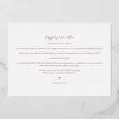 ロマンチックエレガントなオーバーレイ霧の効果写真 箔招待状 (裏面)