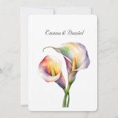 ロマンチックエレガントなカラリージーソフトウォーターカラーパステル 招待状 (裏面)