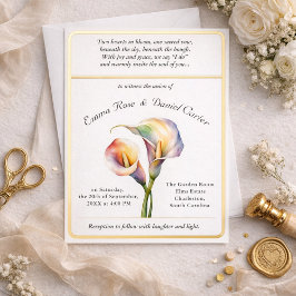 ロマンチックエレガントなカラリージーソフトウォーターカラーパステル 箔招待状