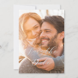 ロマンチックエレガントなカラースクリプト1フォト結婚ズ セーブザデート