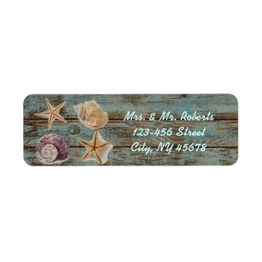 ロマンチックエレガントなコテージのシーシェルビーチ結婚式 ラベル (正面)