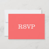 ロマンチックエレガントなコーラルピンクのフローラ結婚ズ 出欠カード (裏面)