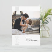 ロマンチックエレガントなスクリプト写真の結婚式の招待 招待状 (スタンド正面)