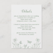 ロマンチックエレガントなセージ緑のフローラ結婚の エンクロージャーカード (正面)