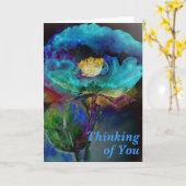 ロマンチックエレガントなティール（緑がかった色）フローラの水の色絵画の カード (黄色い花)