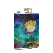 ロマンチックエレガントなティール（緑がかった色）フローラの水の色絵画の フラスク (右)