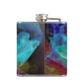 ロマンチックエレガントなティール（緑がかった色）フローラの水の色絵画の フラスク (裏面)