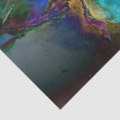 ロマンチックエレガントなティール（緑がかった色）フローラの水の色絵画の 薄葉紙 (詳細)