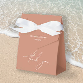 ロマンチックエレガントなテラコッタコーラルカリグラフィー フェイバーボックス