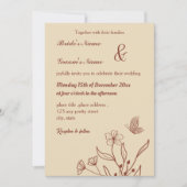 ロマンチックエレガントなテラコッタフローラ 招待状 (正面)