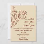ロマンチックエレガントなテラコッタフローラ 招待状 (正面)