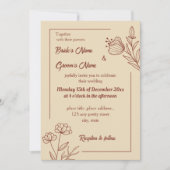 ロマンチックエレガントなテラコッタフローラ 招待状 (正面)