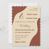 ロマンチックエレガントなテラコッタ結婚の 招待状 (正面)