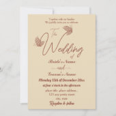 ロマンチックエレガントなテラコッタ結婚チョウ 招待状 (正面)