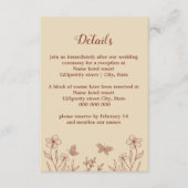 ロマンチックエレガントなテラコッタ結婚フローラ エンクロージャーカード (正面)