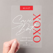 ロマンチックエレガントなバレンタインは日付を保存する アクリル招待状 (インサイチュ (ポータブル))