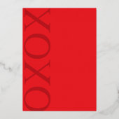 ロマンチックエレガントなバレンタインは日付を保存する 箔招待状 (裏面)