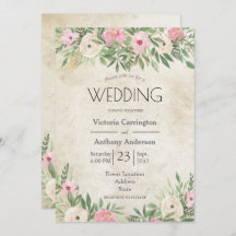 ロマンチックエレガントなピンクのフローラウォーター結婚カラー