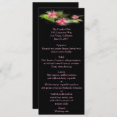 ロマンチックエレガントなピンクのフローラメニューカード メニュー (正面/裏面)