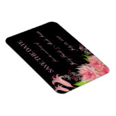 ロマンチックエレガントなピンクのフローラ日付磁石を保存 マグネット (右側)