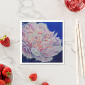 ロマンチックエレガントなピンクのブルー絵画パステル スタンダードカクテルナプキン (インサイチュ)