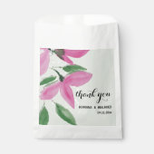 ロマンチックエレガントなピンクのワイルドフラワーウォータカラーアート フェイバーバッグ (正面)