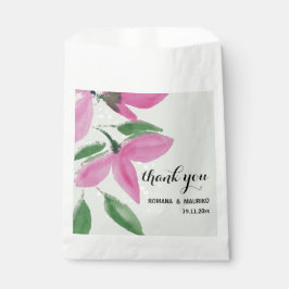 ロマンチックエレガントなピンクのワイルドフラワーウォータカラーアート フェイバーバッグ