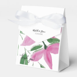 ロマンチックエレガントなピンクのワイルドフラワーウォータカラーアート フェイバーボックス