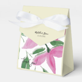 ロマンチックエレガントなピンクのワイルドフラワーウォータカラーアート フェイバーボックス