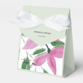 ロマンチックエレガントなピンクのワイルドフラワーウォータカラーアート フェイバーボックス