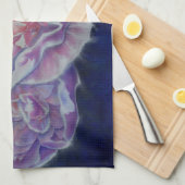 ロマンチックエレガントなピンクの白いパステルの水色 キッチンタオル (四つ折り)