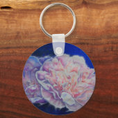 ロマンチックエレガントなピンクの白いパステルの水色 キーホルダー (正面)