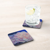 ロマンチックエレガントなピンクの白いパステルの水色 コースター (右側)