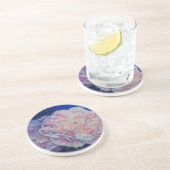 ロマンチックエレガントなピンクの白いパステルの水色 コースター (側面)