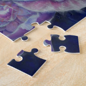 ロマンチックエレガントなピンクの白いパステルの水色 ジグソーパズル (側面)